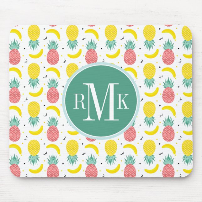 Colourful Tropical Fruit Pattern Mouse Pad (Front)