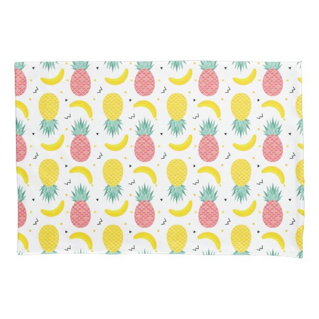 Colourful Tropical Fruit Pattern Pillowcase (Front-Left)