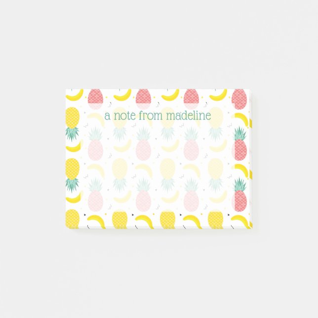Colourful Tropical Fruit Pattern Post-it Notes (Front)