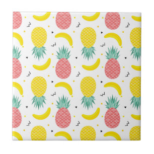 Colourful Tropical Fruit Pattern Tile