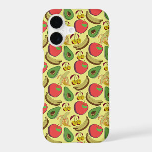 Colourful tropical fruit seamless pattern