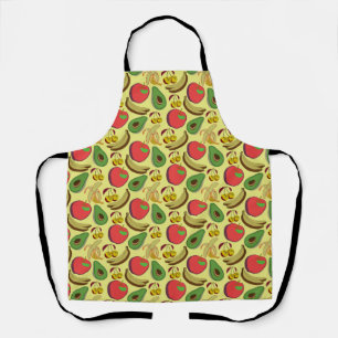 Colourful tropical fruit seamless pattern apron