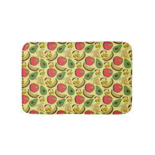 Colourful tropical fruit seamless pattern bath mat