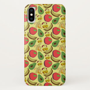 Colourful tropical fruit seamless pattern iPhone x case