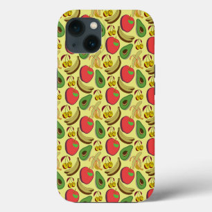 Colourful tropical fruit seamless pattern iPhone 13 case