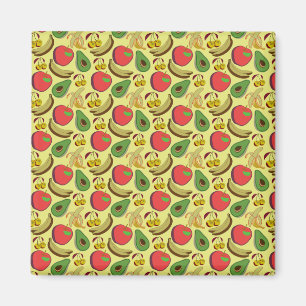 Colourful tropical fruit seamless pattern magnet