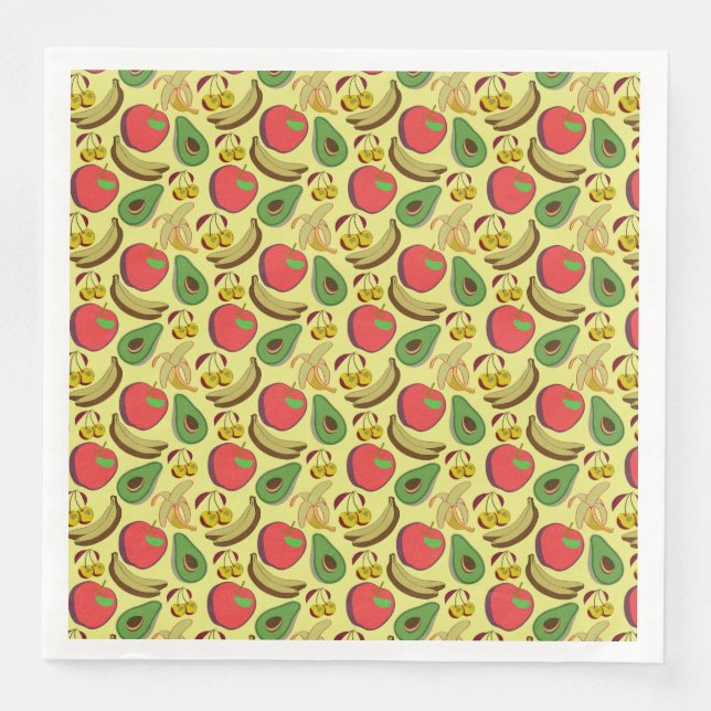 Colourful tropical fruit seamless pattern napkin (Front)