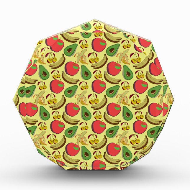 Colourful tropical fruit seamless pattern photo block (Front)