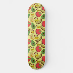 Colourful tropical fruit seamless pattern skateboard