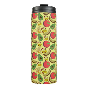 Colourful tropical fruit seamless pattern thermal tumbler