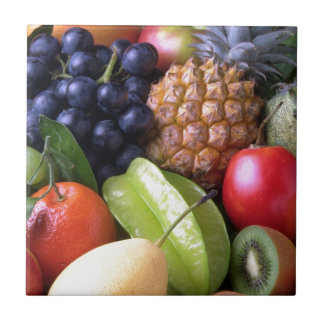 Colourful tropical fruits ceramic tile