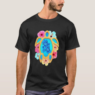 Colourful Tropical Hawaii Honu Sea Turtle T-Shirt