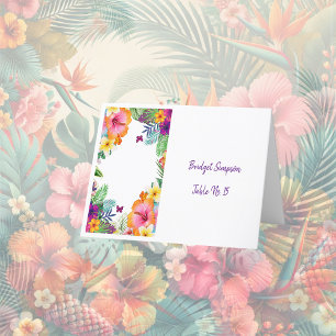 Colourful tropical hawaiian Floral guest card