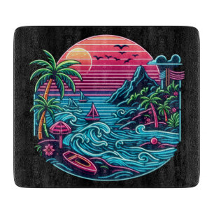 Colourful. Tropical/Hawaiian neon Cutting Board