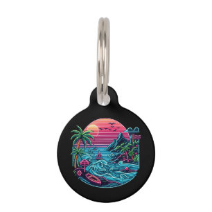 Colourful. Tropical/Hawaiian neon Pet Tag