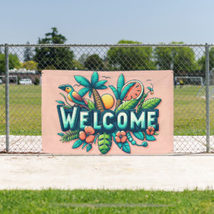 Colourful Tropical/Hawaiian welcome Banner