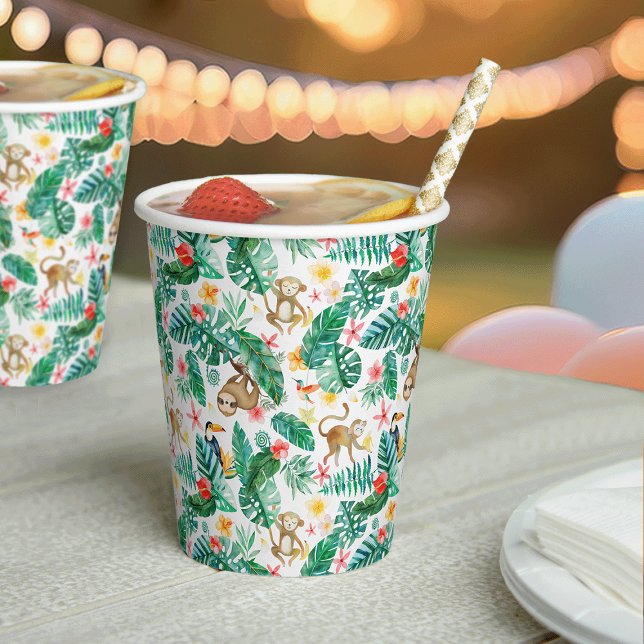 Colourful Tropical Jungle Animals Pattern Paper Cups (Creator Uploaded)