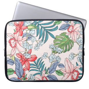 Colourful Tropical Jungle Seamless Print Laptop Sleeve