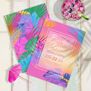Colourful Tropical Leave Sunset Bridal Shower ID57 Invitation