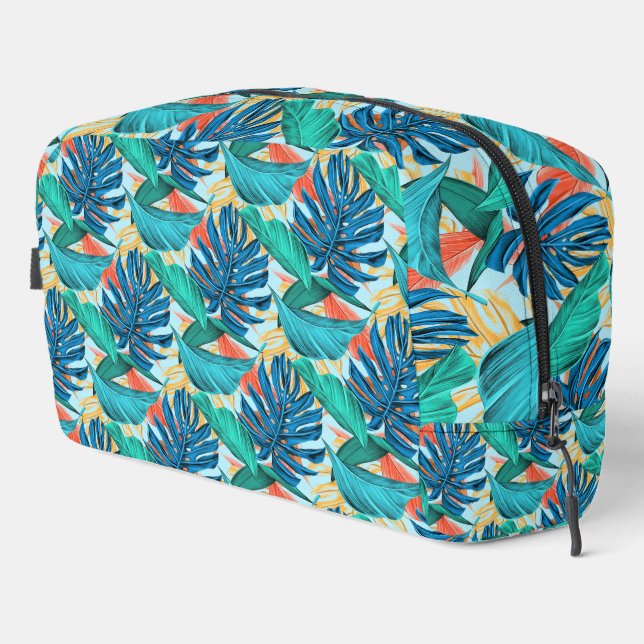 Colourful Tropical Leaves Dopp Kit (Right Corner)