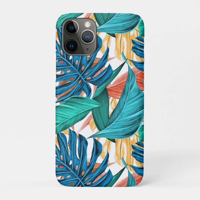 Colourful tropical leaves, exotic pattern design, Case-Mate iPhone case (Back)