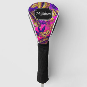 Colourful Tropical Leaves Golf Head Cover