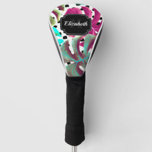 Colourful Tropical Leaves Golf Head Cover