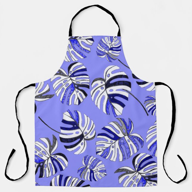 Colourful tropical leaves, modern luxury pattern. apron (Front)