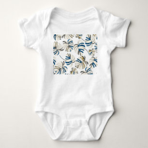 Colourful tropical leaves, modern pattern. baby bodysuit