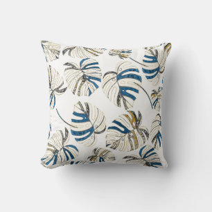 Colourful tropical leaves, modern pattern. cushion
