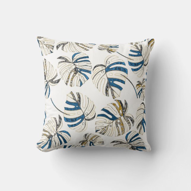 Colourful tropical leaves, modern pattern. cushion (Front)