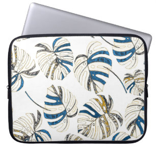 Colourful tropical leaves, modern pattern. laptop sleeve