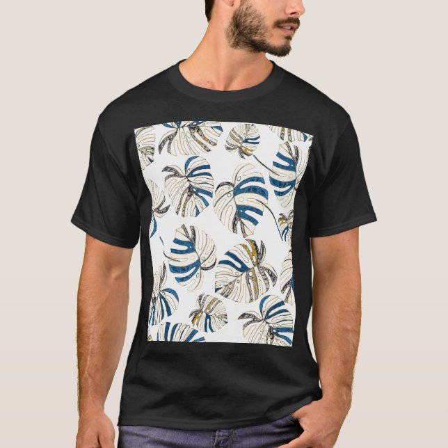 Colourful tropical leaves, modern pattern. T-Shirt (Front)