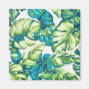 Colourful Tropical Leaves Of Banana and Monstera Magnet