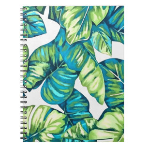 Colourful Tropical Leaves Of  Monstera and Banana Notebook