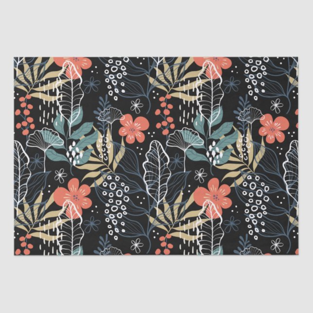 Colourful tropical leaves pattern tissue paper (Front)
