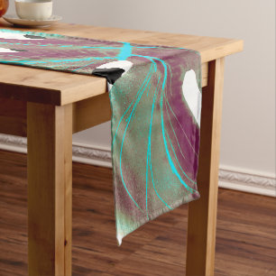Colourful Tropical Leaves Short Table Runner