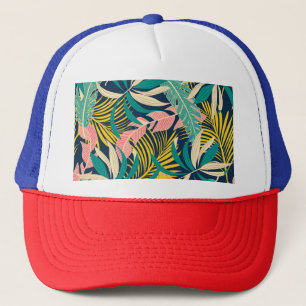 Colourful tropical leaves: summer pattern. trucker hat