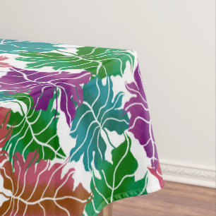 Colourful tropical leaves tablecloth