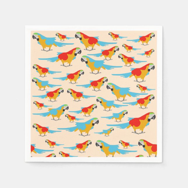 Colourful Tropical Macaw Pattern Napkin (Front)