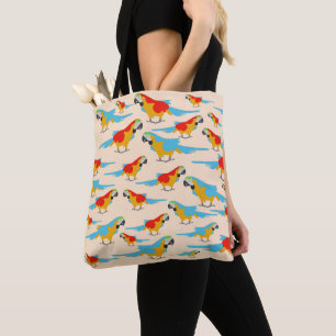 Colourful Tropical Macaw Pattern Tote Bag