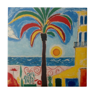 Colourful Tropical Mediterranean Beach Ceramic Tile