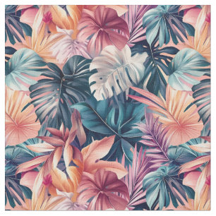 Colourful Tropical Palm Fronds  Fabric