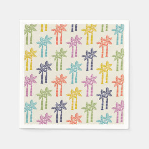 Colourful Tropical Palm Tree Pattern Napkin