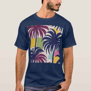 Colourful Tropical Palm Tree Pattern T-Shirt