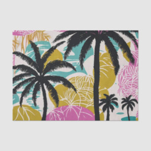 Colourful Tropical Palm Tree Pattern Tissue Paper