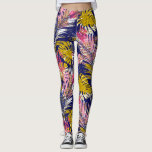 Colourful Tropical Palms, Abstract Cheetah Print Leggings<br><div class="desc">Step out in style with these super fun leggings featuring a whimsical abstract animal print highlighted by colourful botanicals. Perfect for a night out,  workout at the gym or tropical beach vacation.</div>