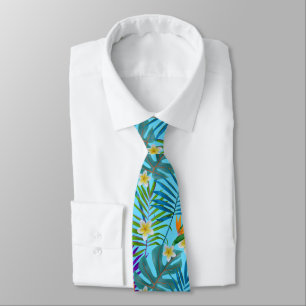 Colourful Tropical Paradise Pattern Tie