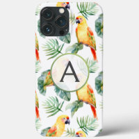 Colourful Tropical Parrot & Monogram