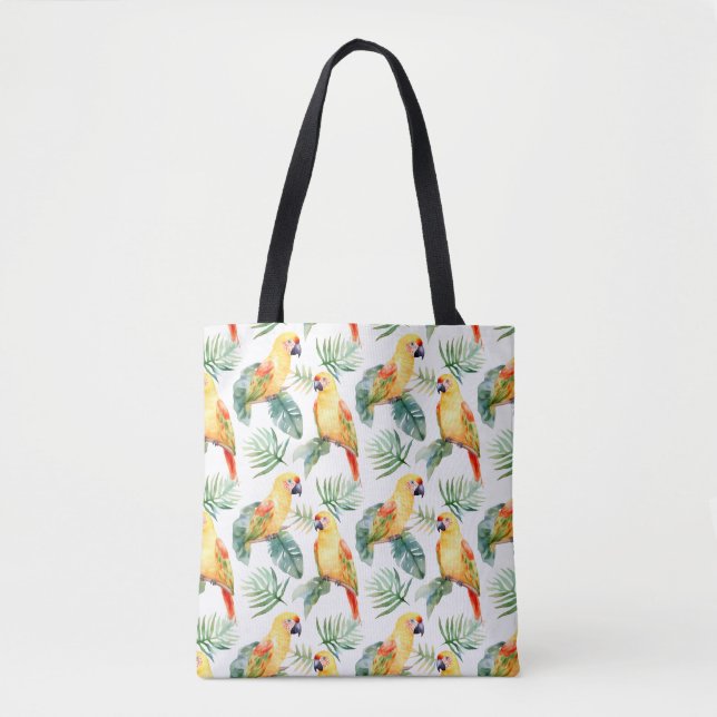 Colourful Tropical Parrot Tote Bag (Front)